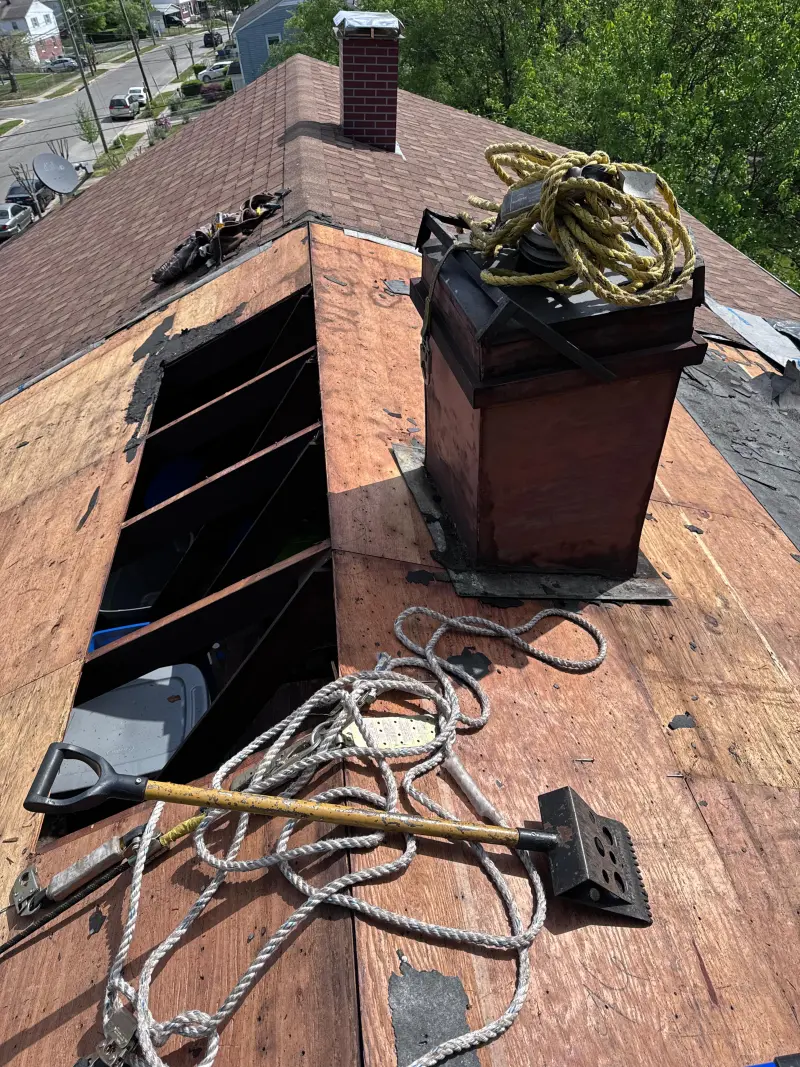 Residential Roof with damaged planks
