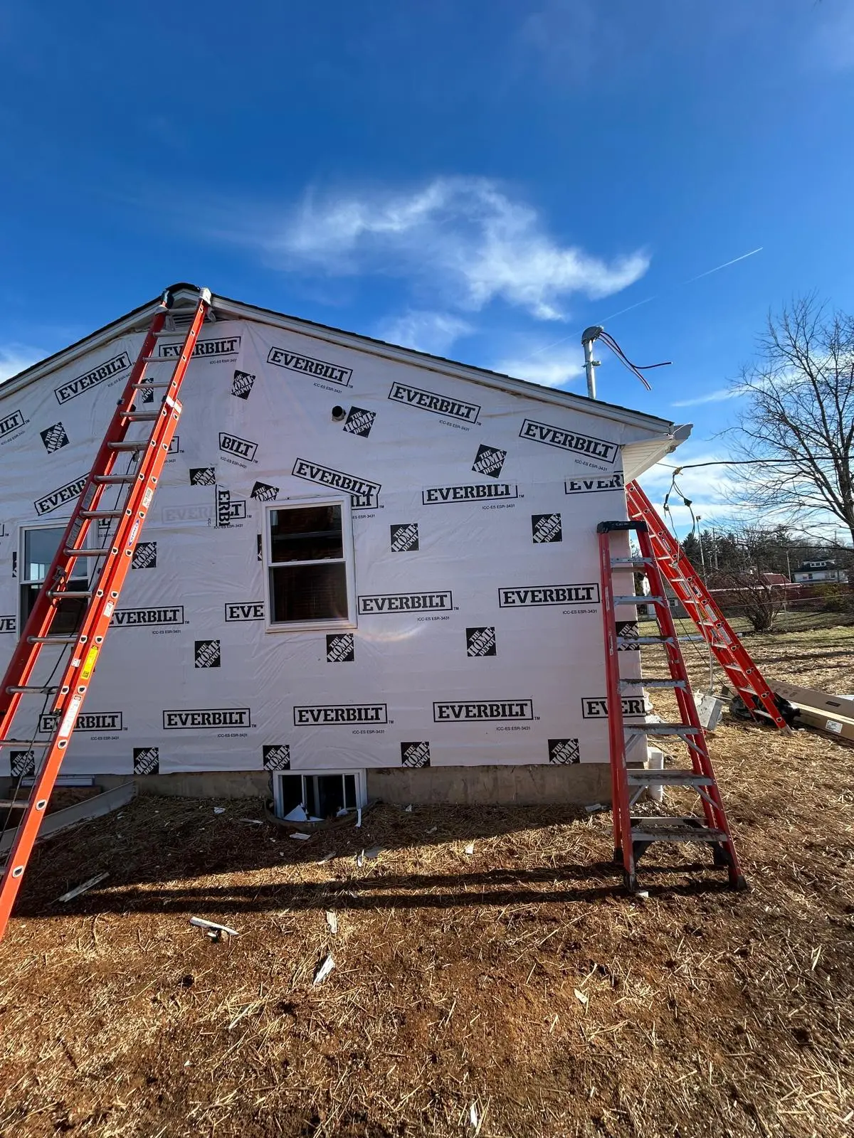 Residential siding in progress